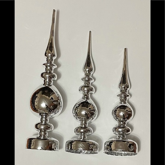 New! Silver Glowing Table Accents Battery Operated - Picture 1 of 1